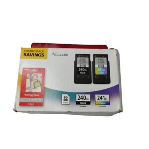 CANNON 2016 240 BLACK XL & COLOR 241 XL COMBO PACK CHROMALIFE EXPIRED